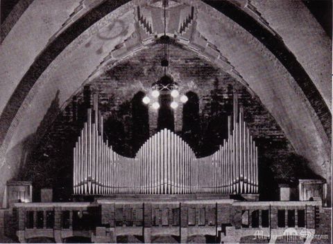 Prospekt organów w kościołe Heilig Hart w mieście Utrecht Oudwijk w Holandii