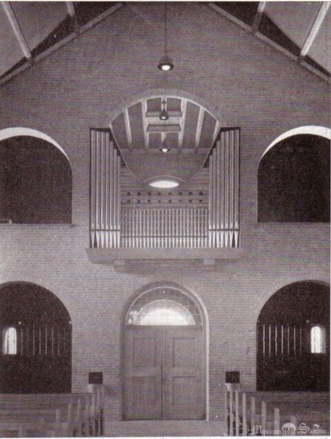 Pierwotna lokalizacja instrumentu w kościele w Hedel