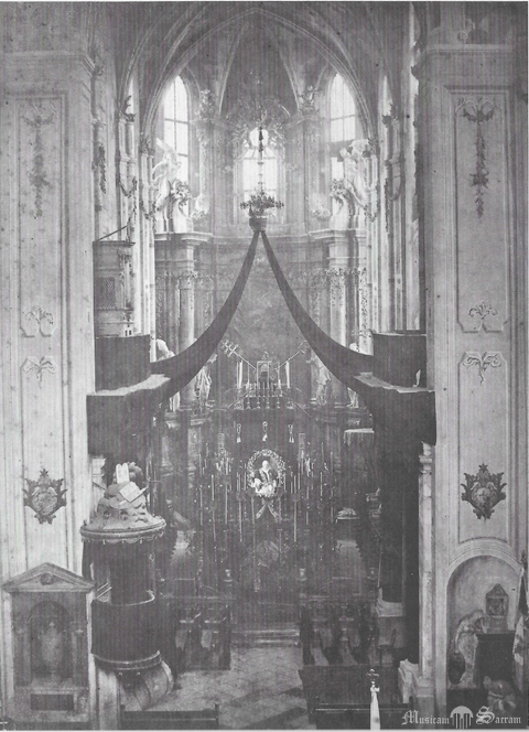 Widok prezbiterium z poprzednim instrumentem (1887)