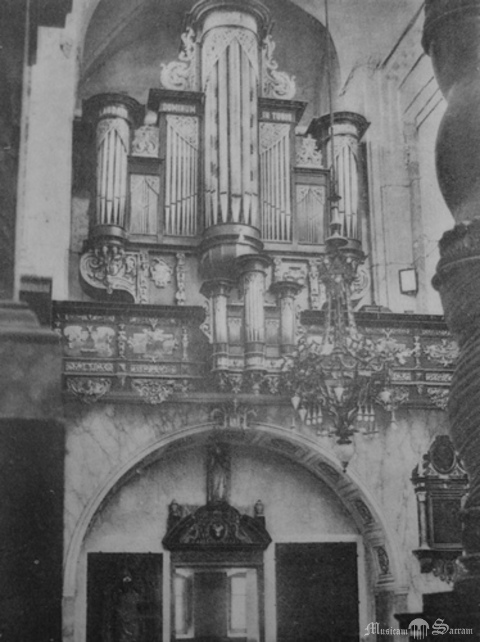 Prospekt organów Nitrowskiego, zniszczony w 1945 r.